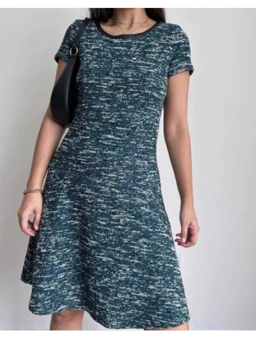 Talbots Blue Tweed A-Line Sheath Dress - Size 16